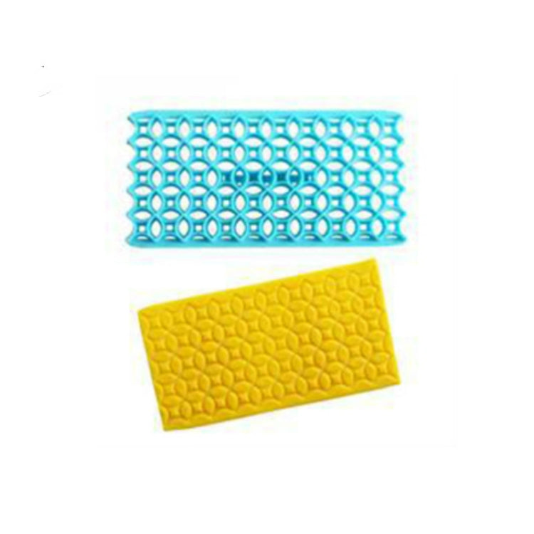 2 PCS Cake Fondant Tool Heart Shaped Diamond Texture Plaid Overpass Quyi Seal Printing Mould – Durable Build, Easy to Use Circle 54111