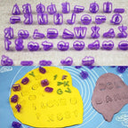 40pcs / Set Alphanumeric Plastic Cookie Molds Symbol Fondant Cake Decorative Printing Molds, Alphanumeric Shape