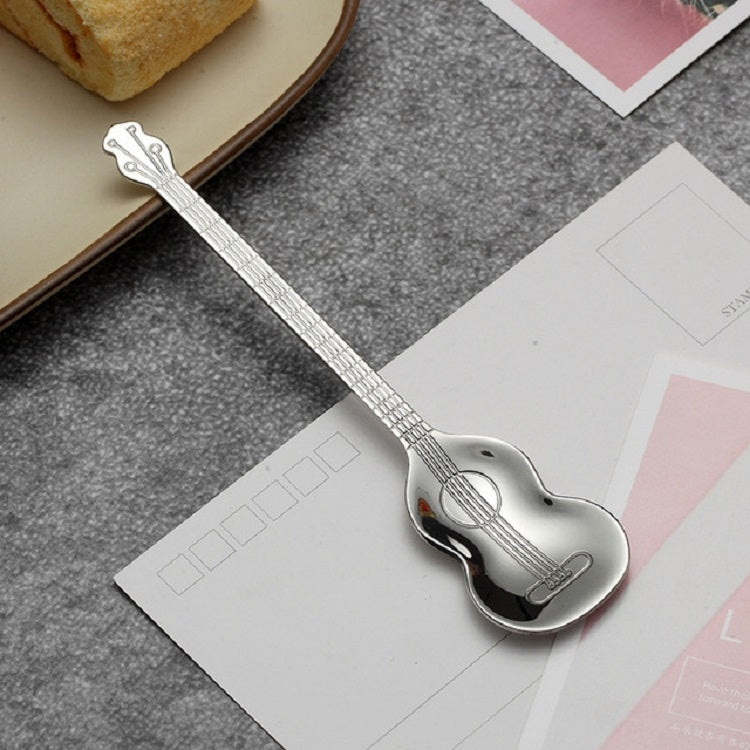 Stainless Steel Coffee Mixing Spoon Creative Musical Instrument Shape Spoon, Guitar Silver, Octagonal Silver, Lute Silver, Yueqin Silver, Guitar Titanium Gold, Octagonal Titanium Gold, Lute Titanium Gold, Yueqin Titanium Gold, Guitar Rose Gold         ... Guitar Silver