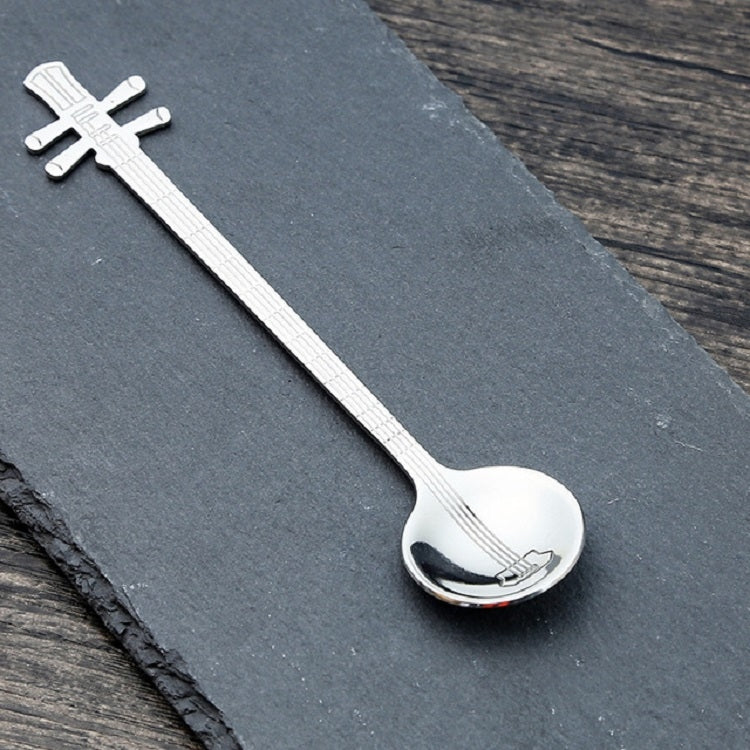 Stainless Steel Coffee Mixing Spoon Creative Musical Instrument Shape Spoon, Guitar Silver, Octagonal Silver, Lute Silver, Yueqin Silver, Guitar Titanium Gold, Octagonal Titanium Gold, Lute Titanium Gold, Yueqin Titanium Gold, Guitar Rose Gold... –... Yueqin Silver