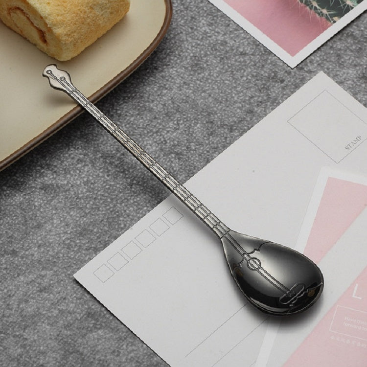 Stainless Steel Coffee Mixing Spoon Creative Musical Instrument Shape Spoon, Guitar Silver, Octagonal Silver, Lute Silver, Yueqin Silver, Guitar Titanium Gold, Octagonal Titanium Gold, Lute Titanium Gold, Yueqin Titanium Gold, Guitar Rose Gold... –... Lute Titanium Black
