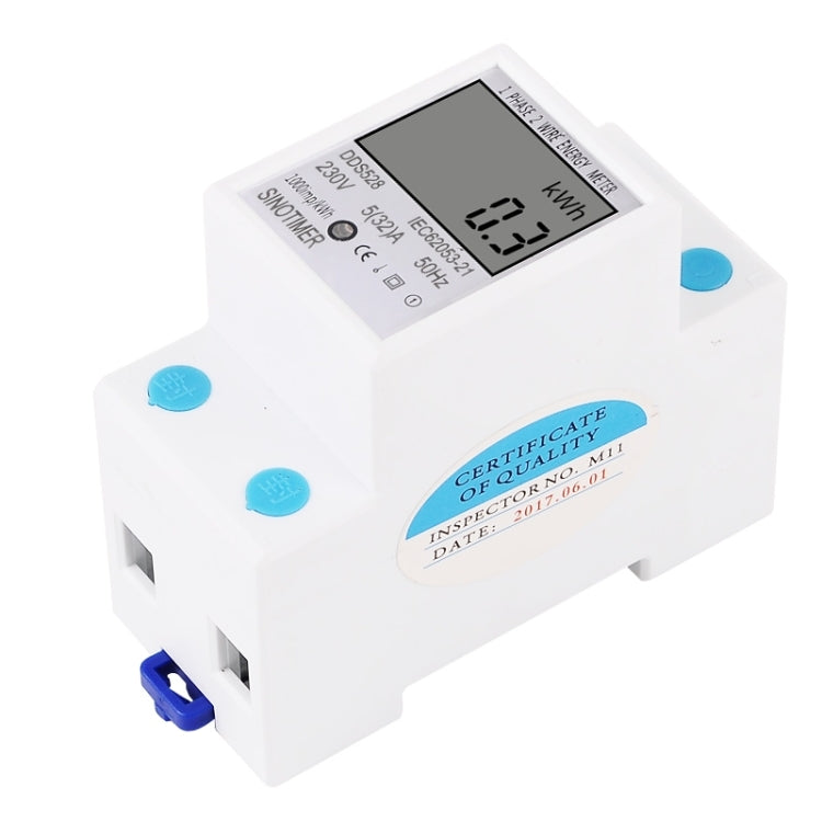DDS528 5-32A 230V 50Hz Single-phase Household DIN Rail Electronic Multi-function Energy Meter, 230V 50Hz 230V 50Hz