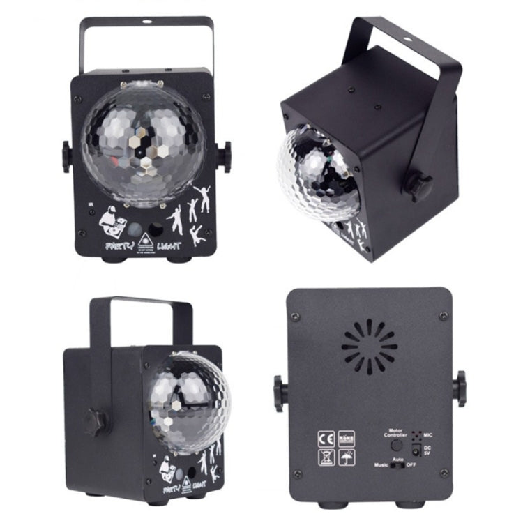 18W 60 Kinds of Pattern Crystal Magic Ball Laser Lights Household LED Colorful Starry Sky Projection Lights Voice-activated Stage Lights, US Plug, UK Plug, AU Plug, EU Plug