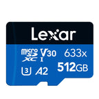 Lexar 633x 512GB High-speed Flash Memory Card Sports Camera Mobile Phone TF Car Driving Recorder Memory Card, 512GB – Shockproof, Waterproof 512GB