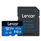 Lexar 633x 512GB High-speed Flash Memory Card Sports Camera Mobile Phone TF Car Driving Recorder Memory Card, 512GB – Shockproof, Waterproof