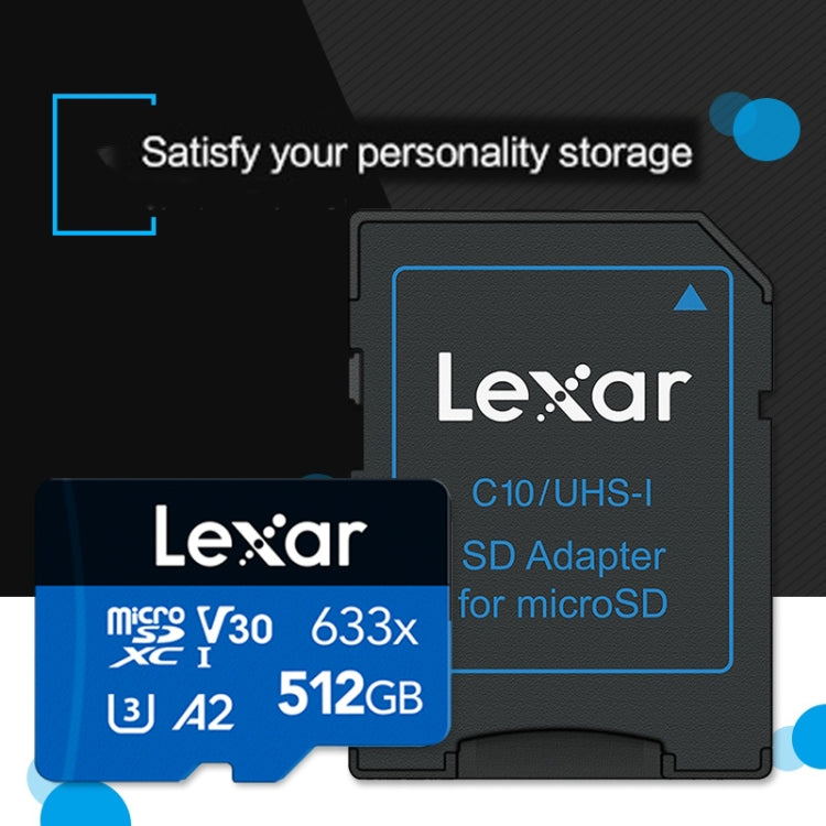 Lexar 633x 512GB High-speed Flash Memory Card Sports Camera Mobile Phone TF Car Driving Recorder Memory Card, 512GB – Shockproof, Waterproof