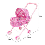 Children Doll House Toys Folded Canopy Iron Stroller, Iron Stroller