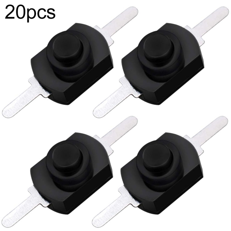 20 PCS YT-1208-YD LED Flashlight Button Switch, Bent Feet, Straight Feet – Durable Build, Easy to Use Straight Feet Black