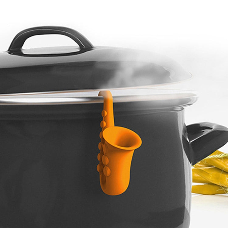 Horn Saxophone Silicone Pot Cover Raises Anti-overflow Device, Random Color Delivery, Horn Horn