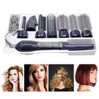 8 in 1 Professional Hair Dryer Hair Curler for Hotel Travel With Comb Powerful Hairdryer Deep blue