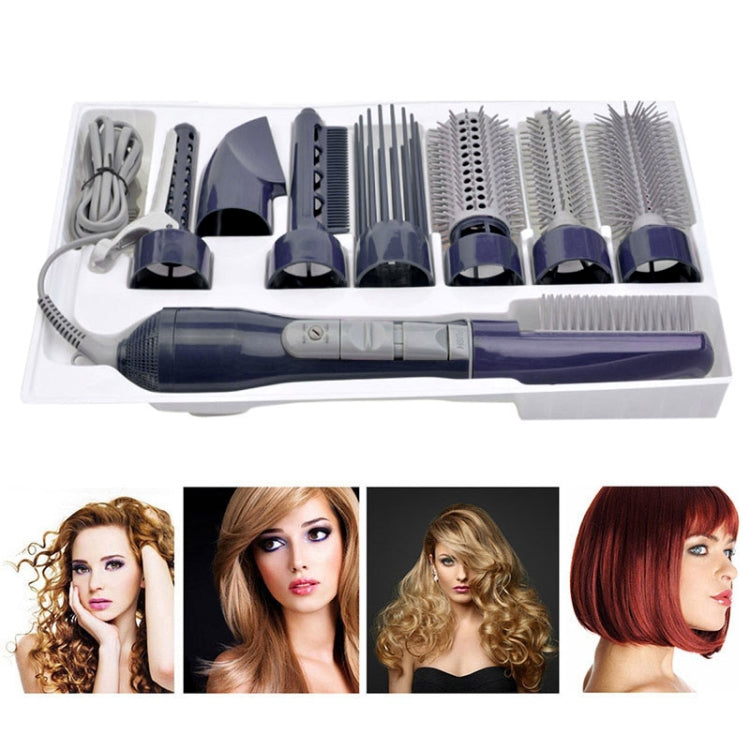 8 in 1 Professional Hair Dryer Hair Curler for Hotel Travel With Comb Powerful Hairdryer Deep blue