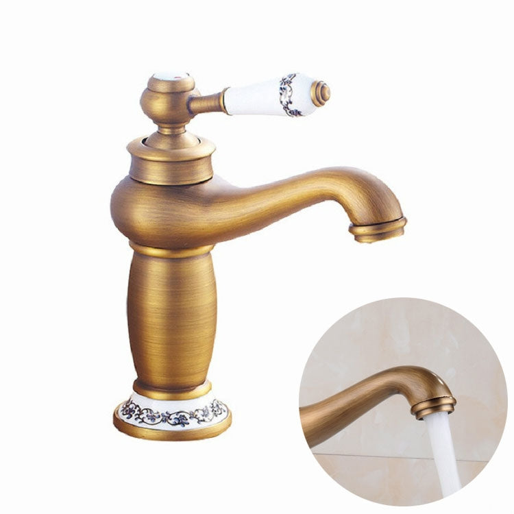 Copper Antique Hot Cold Double Blue White Porcelain Faucet, Black, Antique, Platinum, Black Gold Antique