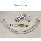 Copper Antique Hot Cold Double Blue White Porcelain Faucet, Black, Antique, Platinum, Black Gold
