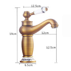 Copper Antique Hot Cold Double Blue White Porcelain Faucet, Black, Antique, Platinum, Black Gold