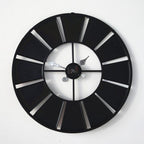 Digital Round Retro Wall Clock Creative License Plate Wrought Iron Decorative Clock, Round Retro Wall Clock