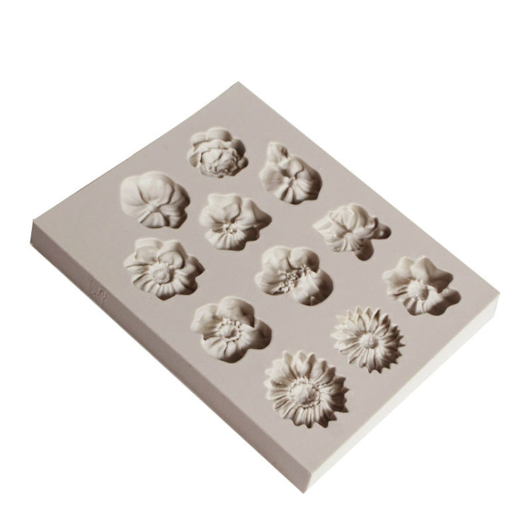 Fondant Cake Silicone Mold Chocolate Mold DIY Trumpet Flower Sun Flower Baking Decoration, Sun Flower Shape(Pink), Sun Flower Shape(Gray) – Durable Build, Easy to Use Sun Flower Shape(Gray) Gray