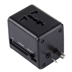 World-Wide Universal Travel Concealable Plugs Adapter with & Built-in Dual USB Ports Charger for US, UK, AU, EU
