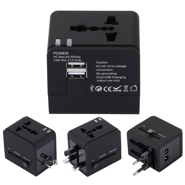 5V 2.1A Dual USB Power Socket Charger Adapter, UK / EU / US / AU Plug, 5V 2.1A 5V 2.1A
