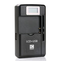 Universal Cell Phone Battery Charger with USB Output & LCD Display, US Plug, 800mA/1300mA – TPU
