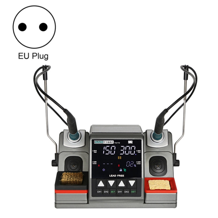 SUGON T1602 220V Dual Station Electric Soldering Station with Double Handle, EU Plug, T1602, EU Plug T1602, EU Plug