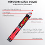 WINTACT WT3010 LED AC Voltage Tester Non-Contact Detector Pen 12-1000V AC Voltage Detector, WINTACT WT3010