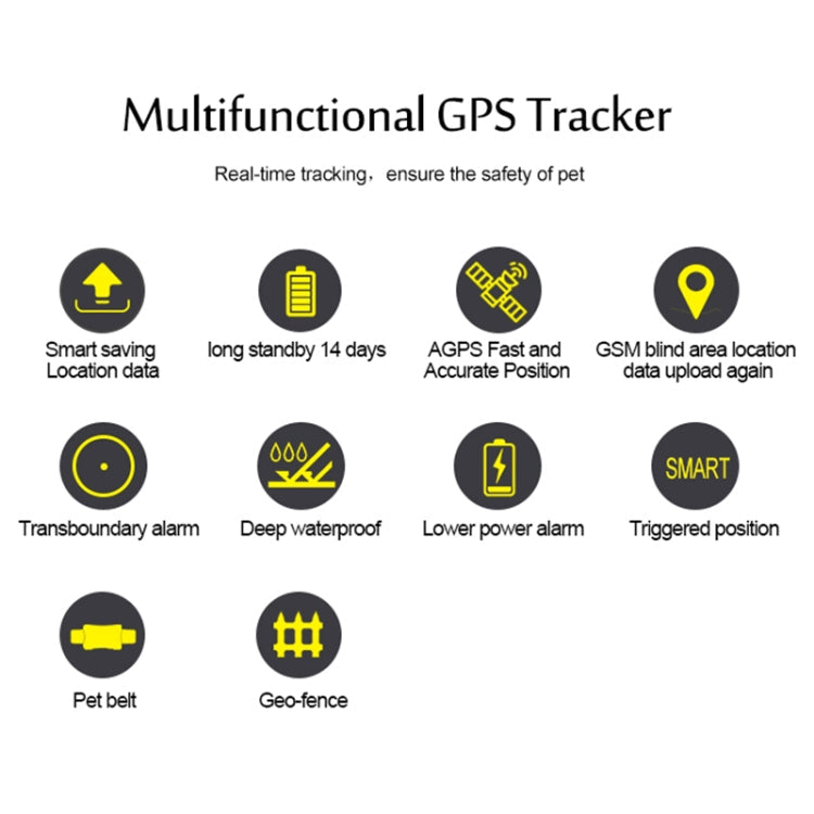 TK200 2G IP67 Waterproof GPS / GPRS / GSM Personal / Goods / Pet / Bag Locator Pet Collar Real-time Tracking Device, TK200