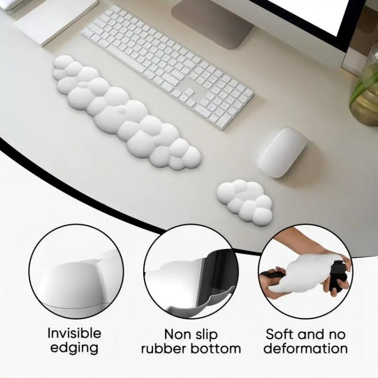 Cloud Wrist Rest Memory Foam Mouse Pad Office Desktop Wrist Brace – Leather, Non-slip