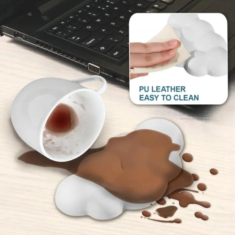 Cloud Wrist Rest Memory Foam Mouse Pad Office Desktop Wrist Brace – Leather, Non-slip