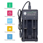 Dual Slot USB Charging Seat 3.7V Lithium Battery Charger – TPU