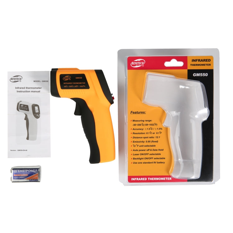 GM550 Infrared Thermometer, Temperature Range: -50 - 550 Degrees Celsius, GM550 – Durable Build, Easy to Use