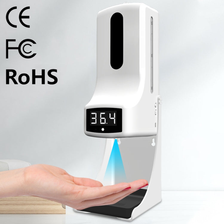 K9 Pro Handsfree Non-contact Body Light-sensitive Distance Sensor Thermometer + 1000ml Automatic Non-contact Liquid Soap Dispenser with Base Mount, K9 Pro K9 Pro