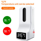 K9 Pro Handsfree Non-contact Body Light-sensitive Distance Sensor Thermometer + 1000ml Automatic Non-contact Liquid Soap Dispenser with Base Mount, K9 Pro