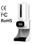 K9 Pro Plus Handsfree Non-contact Body Thermometer + 1000ml Automatic Non-contact Liquid Soap Dispenser with Base Mount, 15 Languages Voice Broadcast, K9 Pro Plus K9 Pro Plus