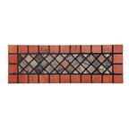 Eco-Friendly Recycled Rubber Step Mat - Red Border