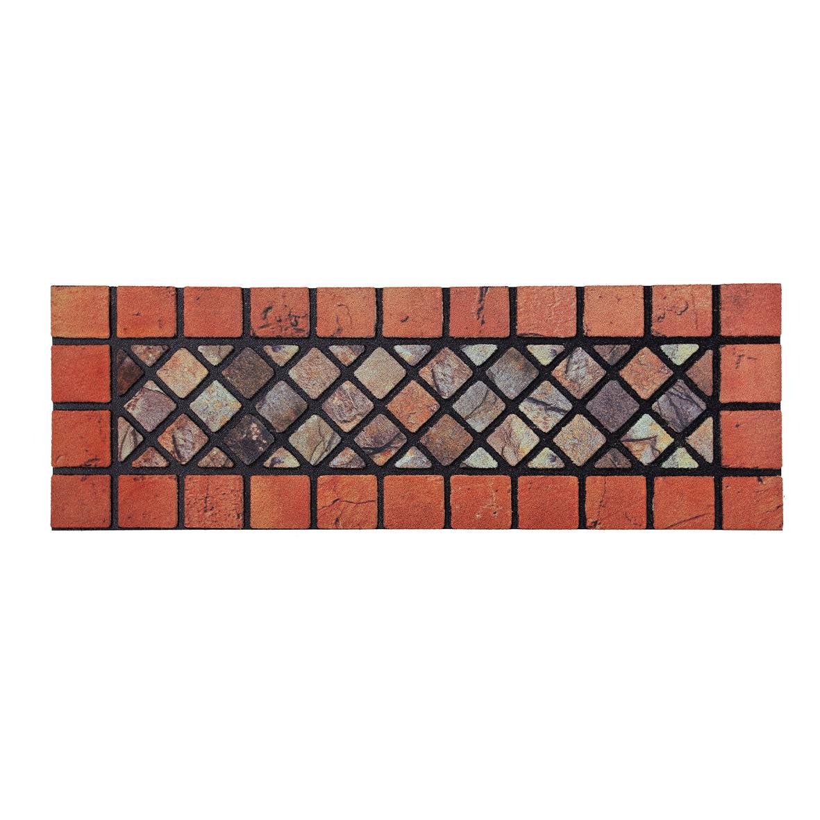 Eco-Friendly Recycled Rubber Step Mat - Red Border