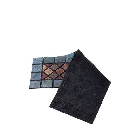 Eco-Friendly Recycled Rubber Step Mat - Blue Border