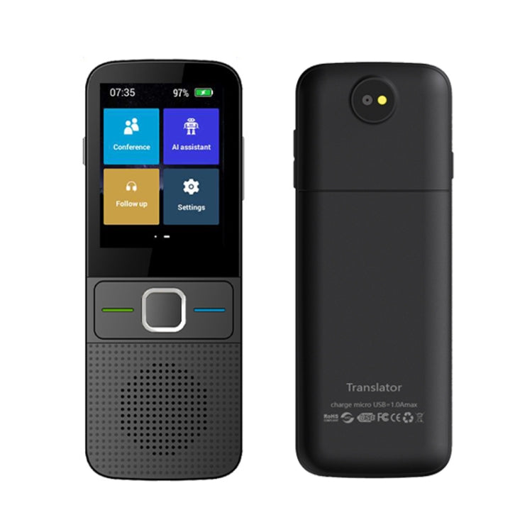 T10 Portable WIFI Smart Voice Translator Smart Business Travel Real Time AI Translator Translation Machine, T10 Black T10 Black