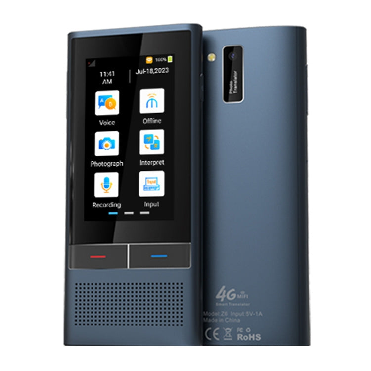 Z6 4G Version 3.1 inch Screen Smart Voice Translator for Business Travel 1GB+16GB Support 138 Languages Inter-Translation Default Title
