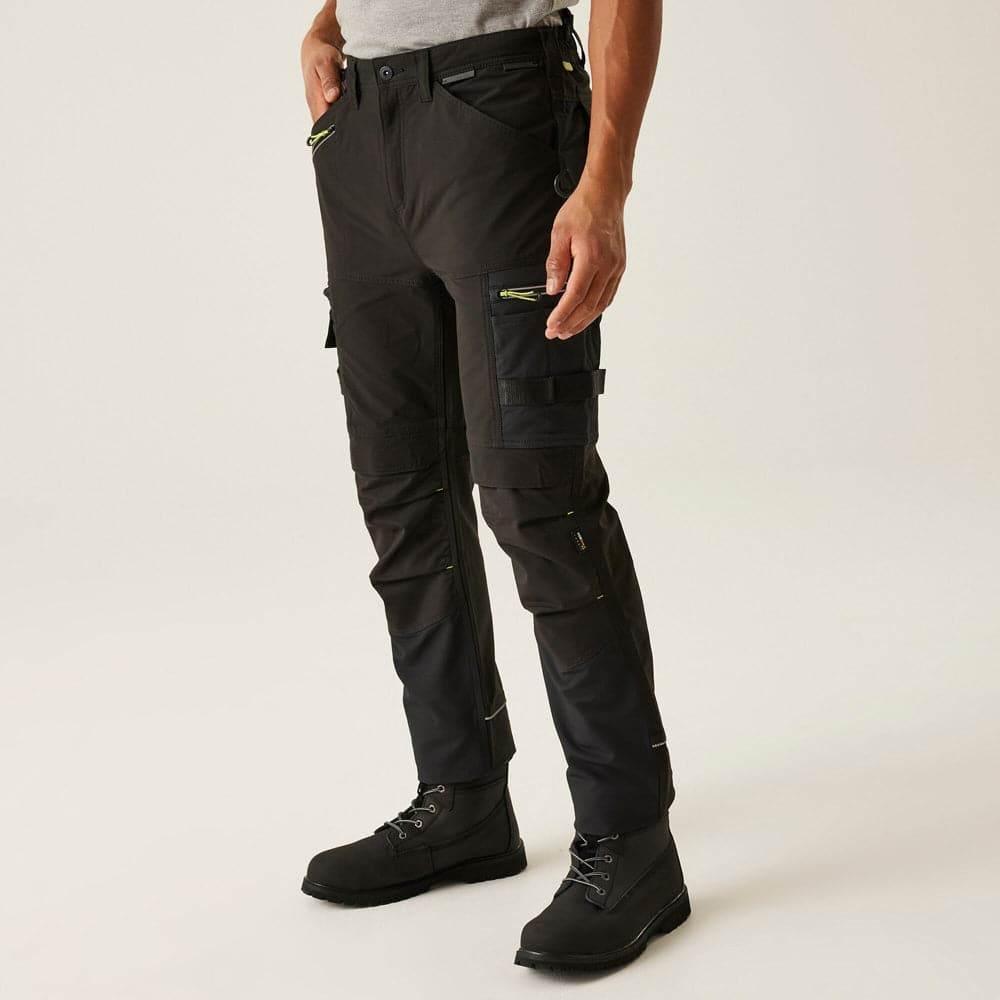 Regatta TRJ393 Tactical Infiltrate Stretch Holster Pocket Trousers Black / 40" Waist / Long Leg