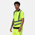 Regatta TRS189 Pro Hi-Vis Short Sleeve Polo Shirt Yellow/Navy Medium