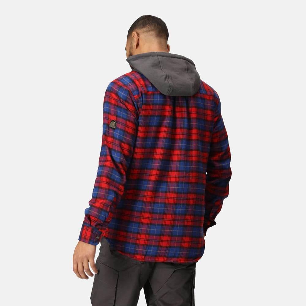 Regatta TRS205 Hooded Shirt Jacket Classic Red Check XL