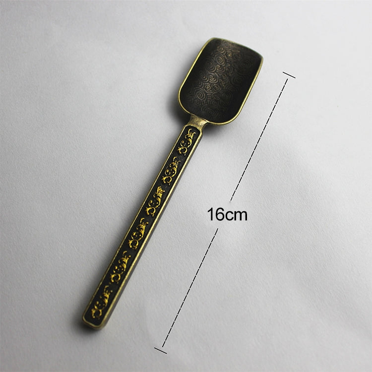 Copper-zinc Flower Pattern Tea Spoon Kungfu Teaism Accessories – Durable Build, Easy to Use