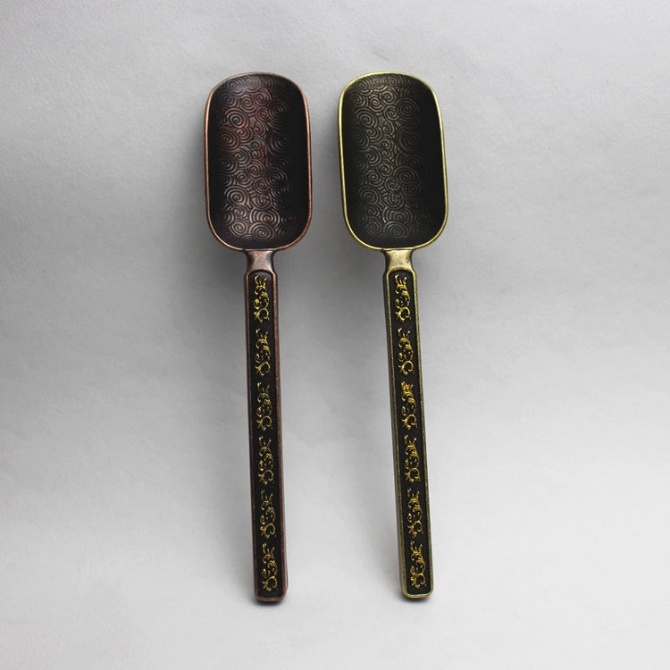 Copper-zinc Flower Pattern Tea Spoon Kungfu Teaism Accessories – Durable Build, Easy to Use