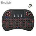 Support Language: English i8 Air Mouse Wireless Backlight Keyboard with Touchpad for Android TV Box & Smart TV & PC Tablet & Xbox360 & PS3 & HTPC/IPTV, English – Durable Build, Easy to Use English