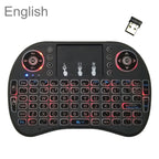 Support Language: English i8 Air Mouse Wireless Backlight Keyboard with Touchpad for Android TV Box & Smart TV & PC Tablet & Xbox360 & PS3 & HTPC/IPTV, English – Durable Build, Easy to Use English