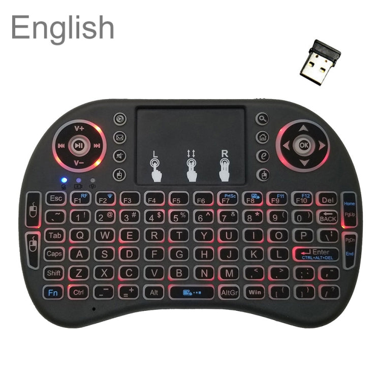 Support Language: English i8 Air Mouse Wireless Backlight Keyboard with Touchpad for Android TV Box & Smart TV & PC Tablet & Xbox360 & PS3 & HTPC/IPTV, English – Durable Build, Easy to Use English