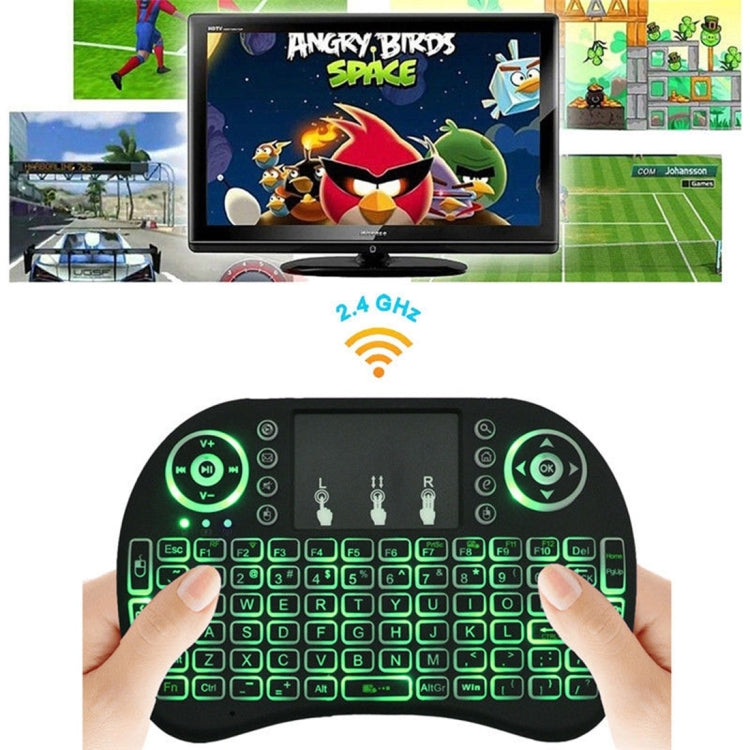 Support Language: English i8 Air Mouse Wireless Backlight Keyboard with Touchpad for Android TV Box & Smart TV & PC Tablet & Xbox360 & PS3 & HTPC/IPTV, English – Durable Build, Easy to Use