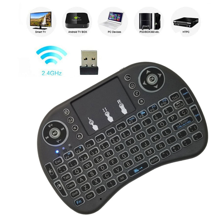 Support Language: Spanish i8 Air Mouse Wireless Keyboard with Touchpad for Android TV Box & Smart TV & PC Tablet & Xbox360 & PS3 & HTPC/IPTV, Spanish – Durable Build, Easy to Use