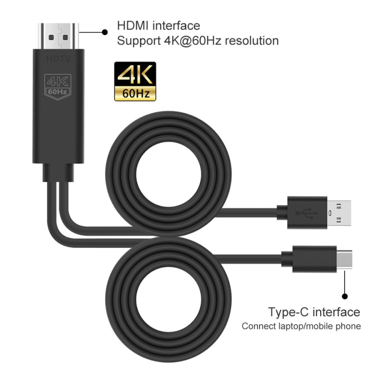 UC502 USB-C / Type-C 4K 60Hz HDTV Plastic Cable, UC502 – 4K