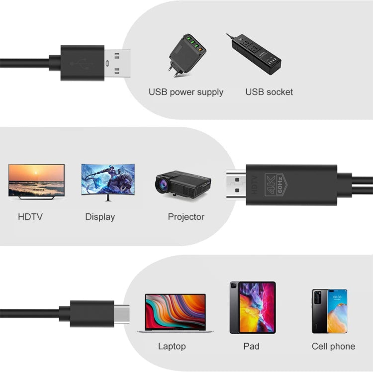 UC502 USB-C / Type-C 4K 60Hz HDTV Plastic Cable, UC502 – 4K